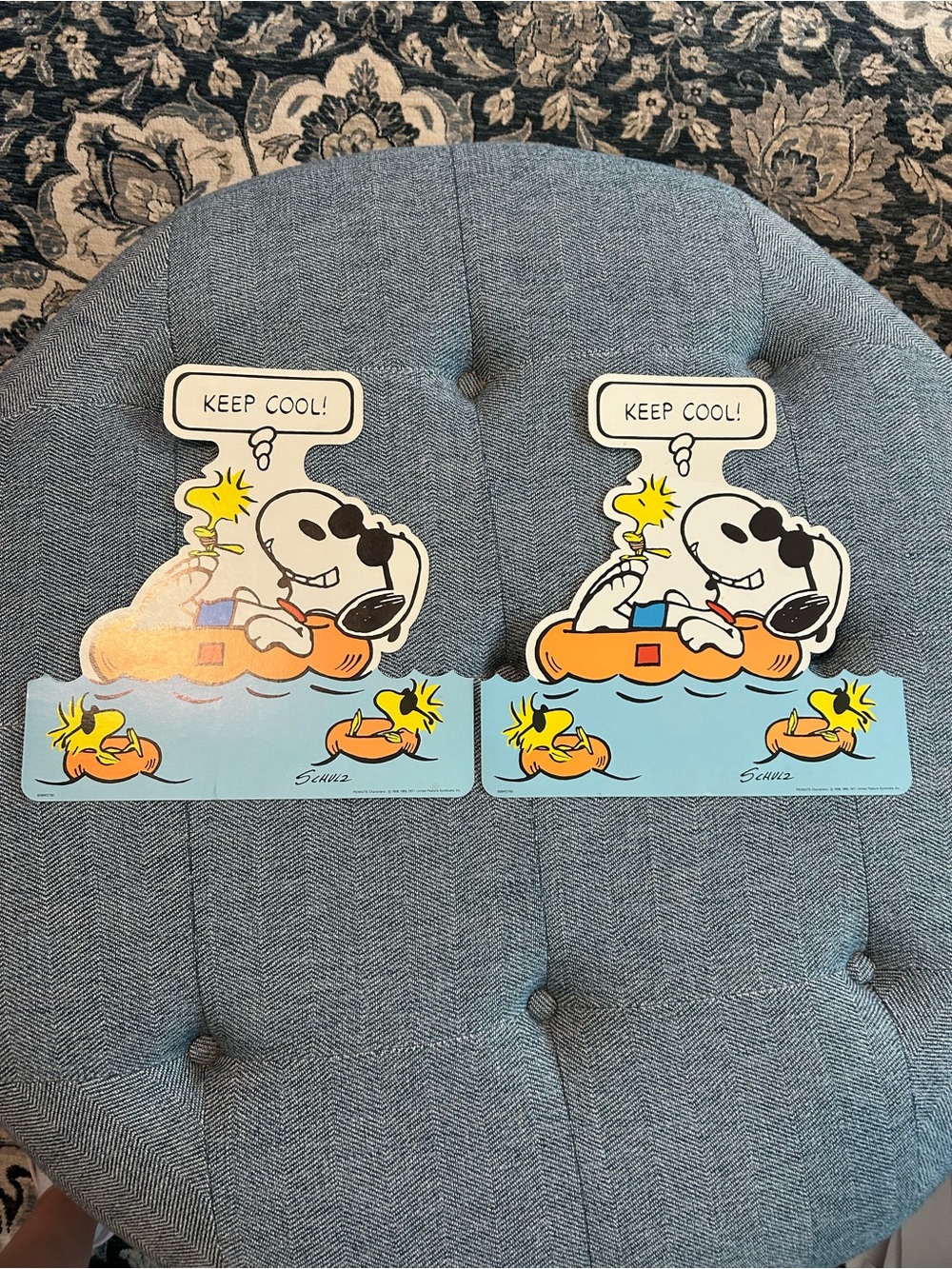 vintage 1971 Peanuts "Keep Cool" die-cut wall decoration featuring Snoopy
